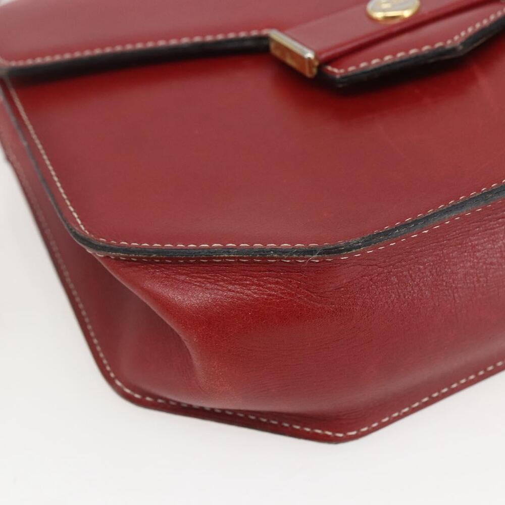 Christian Dior Hand Bag Leather 2way Red Gold Auth 159290 - Picture 15 of 16